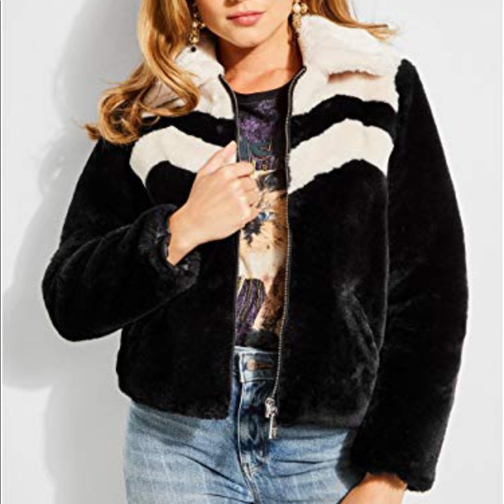 GUESS FAUX FUR COAT